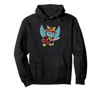 Samurai Owl Retro Winged Winged Warrior Sweat à Capuche