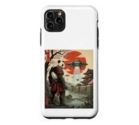 Samurai Panda UFO Alien Invasion Japonais Ukiyo-e Coque pour iPhone 11 Pro Max