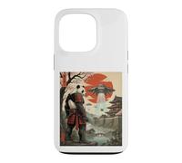 Samurai Panda UFO Alien Invasion Japonais Ukiyo-e Coque pour iPhone 13 Pro
