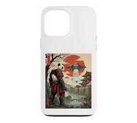 Samurai Panda UFO Alien Invasion Japonais Ukiyo-e Coque pour iPhone 13 Pro Max