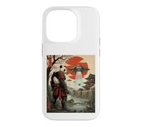 Samurai Panda UFO Alien Invasion Japonais Ukiyo-e Coque pour iPhone 14 Pro
