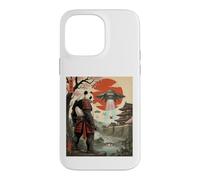 Samurai Panda UFO Alien Invasion Japonais Ukiyo-e Coque pour iPhone 14 Pro Max