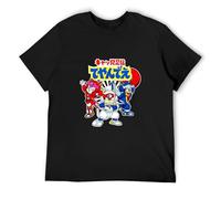 Samurai Pizza Cats Black T-Shirt Printed Tee Graphic Top for Men Shirt S