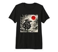 Samurai Pug Dog Japanese Ink Wash Painting - Sumi-e Art T-Shirt Haut de Gamme