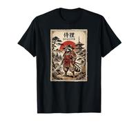 Samurai Raccoon Japanese Vintage Funny Gifts Graphic Art T-Shirt