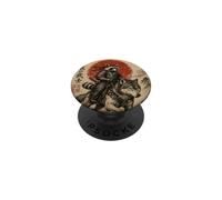 Samurai Raton Laveur chevauchant Un Loup Japonais Anime Guerrier PopSockets PopGrip Adhésif