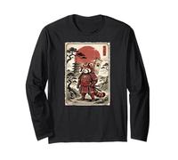 Samurai Red Panda Japanese Vintage Funny Gifts Graphic Art Manche Longue