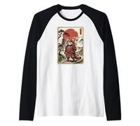 Samurai Red Panda Japanese Vintage Funny Gifts Graphic Art Manche Raglan
