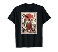 Samurai Red Panda Japanese Vintage Funny Gifts Graphic Art T-Shirt
