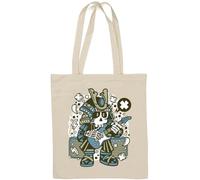 Samurai Rock Star Sac fourre-tout en coton naturel pour guitare électrique Blanc