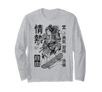 Samurai Skater Skateboard Passion Freedom Manche Longue