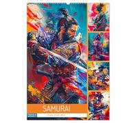 Samurai - Stahl Ehre Mut (Wandkalender 2027 DIN A2 hoch), CALVENDO Monatskalender: Entdecke Monat für Monat die farbenprächtigen furchtlosen Samurai.