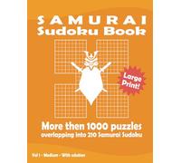 Samurai Sudoku Book: Over 1000 Medium Samurai Sudokus for Adults. Large print.