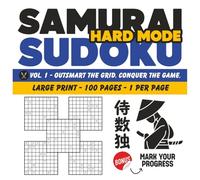 Samurai Sudoku Large Print Hard Puzzle Book for Adults - 100 Expert-Level Samurai Logic Puzzles to Train Focus, Boost Memory and Master the Grid: The ... Warriors | Part of the Sudoku Genius Series