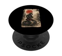 Samurai Warrior Anaconda Japanese Vintage Graphic Ukiyo-e PopSockets PopGrip Adhésif