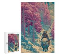 Samurai Warrior on Bull in Forest Puzzle 1000 Pièces Educa Jouet en Bois Cadeau Unique Décoration Intérieure Jeu Éducatif Challenge Toy Adultes Et Enfants À Partir De 14 Ans 1000 PCS