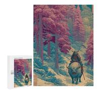Samurai Warrior on Bull in Forest Puzzle 1000 Pièces Educa Jouet en Bois Cadeau Unique Décoration Intérieure Jeu Éducatif Challenge Toy Adultes Et Enfants À Partir De 14 Ans 500 PCS