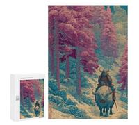Samurai Warrior on Bull in Forest Puzzle 1000 Pièces Educa Jouet en Bois Cadeau Unique Décoration Intérieure Jeu Éducatif Challenge Toy Adultes Et Enfants À Partir De 14 Ans 300 PCS