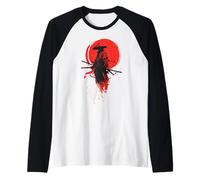 Samurai Warrior Ronin Retro Moon Anime Art Japonais Manche Raglan