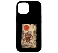 Samurai Warrior Snow Leopard Japanese Vintage Graphic Humor Coque pour iPhone 15