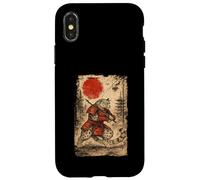 Samurai Warrior Snow Leopard Japanese Vintage Graphic Humor Coque pour iPhone X/XS