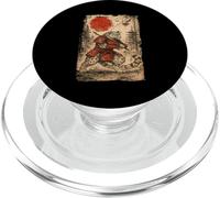 Samurai Warrior Snow Leopard Japanese Vintage Graphic Humor PopSockets PopGrip pour MagSafe