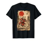 Samurai Warrior Snow Leopard Japanese Vintage Graphic Humor T-Shirt