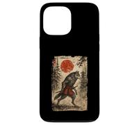 Samurai Warrior Wolf Japanese Vintage Graphic Ukiyo-e Art Coque pour iPhone 13 Pro Max