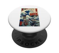 Samurai Warriors Great Wave (Ukiyo-e Japonais) Katana Bushido PopSockets PopGrip Adhésif