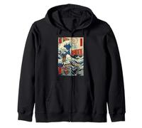 Samurai Warriors Great Wave (Ukiyo-e Japonais) Katana Bushido Sweat à Capuche