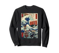 Samurai Warriors Great Wave (Ukiyo-e Japonais) Katana Bushido Sweatshirt