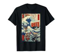 Samurai Warriors Great Wave (Ukiyo-e Japonais) Katana Bushido T-Shirt