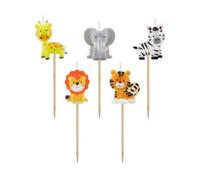 S'amuser avec le feu Adorables bougies Pikers en forme d'animaux - Lot de 5 pièces pour vos décorations et célébrations