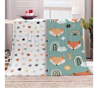 SAMUTO Flanelle Couverture 130X150 cm Blanket Renard Étoile Couverture 3D pour Enfant Garcon Fille Couverture Chaude Microfibre Fluffy Douce Canape Couverture Ete