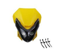 SAMWDK Phare Avant Phare Avant En Plastique PP Modifié Pour Plupart Des Motos Phares LED Pour Motos Tout-terrain Avec Sangles En Caoutchouc(Jaune)