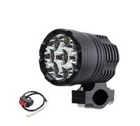 SAMWDK Phare Avant Phares Auxiliaires À 9 LED Pour Feux Moto 12-80 V Haut/bas/stroboscope Longue Portée Pour Feu Antibrouillard Supplémentaire Pour Moto Motocross(1pcs with Switch A)