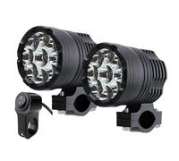 SAMWDK Phare Avant Phares Auxiliaires À 9 LED Pour Feux Moto 12-80 V Haut/bas/stroboscope Longue Portée Pour Feu Antibrouillard Supplémentaire Pour Moto Motocross(2pcs with Switch B)
