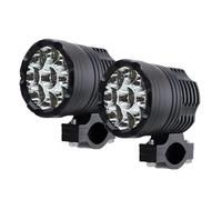 SAMWDK Phare Avant Phares Auxiliaires À 9 LED Pour Feux Moto 12-80 V Haut/bas/stroboscope Longue Portée Pour Feu Antibrouillard Supplémentaire Pour Moto Motocross(2 pièces)