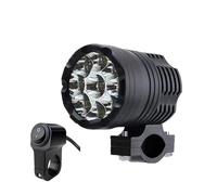 SAMWDK Phare Avant Phares Auxiliaires À 9 LED Pour Feux Moto 12-80 V Haut/bas/stroboscope Longue Portée Pour Feu Antibrouillard Supplémentaire Pour Moto Motocross(1pcs with Switch B)