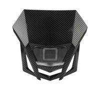 SAMWDK Phare Moto Avant Plaque Phare Moto LED 12V Pour Pour KLX 150 250 450 Dirt Bike Pour Enduro Motocross Accessoires Carénage Phare(Fibre de carbone)