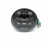 SAMWDK Phare Moto Avant Pour Indian Pour Scout Pour Dyna Pour Softail Pour Sportster 883 1200 XL 80W 5,75 Pouces Phare LED De Moto 5 3/4'' Rond À Faisceau Haut Et Bas(Le noir)