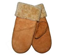 SamWo Chauffe-reins, gants/moufles pour femme, 100% laine d'agneau, Taille : M, clair/naturel