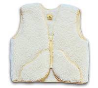SamWo Chauffe-reins, gilet en pure laine de mouton pour enfants, VANEZZA Parure de lit Produit naturel Naturel pour enfants de 4-6 ans