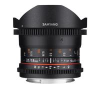 Samyang 12mm T3.1 VDSLR Canon EF SLR Objectif large fish eye Noir