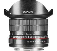 Samyang MF 12mm F2.8 Fisheye Pour Canon EF – Angle de champ 180° – Haute luminosité – Mise au point manuelle – Architecture & Art & Paysage – Sac & Housse de protection
