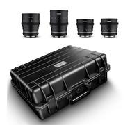 Samyang MF 24/35/50/85 MK2 Kit de Valises Vidéo MFT - Samyang MK2 Objectifs Ciné MFT Set en Coffret 24, 35, 50, 85mm Focale Fixe, T1,5, 8K, Follow Focus Couronne dentée pour Format Plein, APS-C & MFT