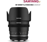 Samyang MF 50mm T1.5 VDSLR MK2 Canon EF – Objectif vidéo normal T1.5 pour Canon EF, 50mm, follow focus, plein format & APS-C, résolution 8K