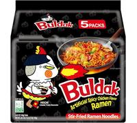 Samyang Nouilles Épicées Hot Chicken Buldak, Nouille piquante au Poulet Ultra Épicées 140g (Pack de 5 sachets)