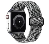 SAMYERLEN Bracelet en nylon extensible compatible avec Apple Watch Band 38 mm, 40 mm, 42 mm, 44 mm pour homme et femme Bracelet élastique tressé réglable pour iWatch Series 6 5 4 3 2 1 SE (gris 38/40)