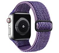 SAMYERLEN Bracelet en nylon extensible compatible avec Apple Watch Band 38 mm, 40 mm, 42 mm, 44 mm pour homme et femme Bracelet élastique tressé réglable pour iWatch Series 6 5 4 3 2 1 SE (Violet-38/40)